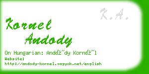 kornel andody business card